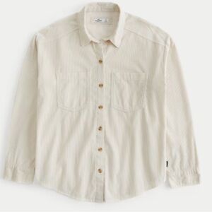 Oversized Corduroy Shirt - Cream